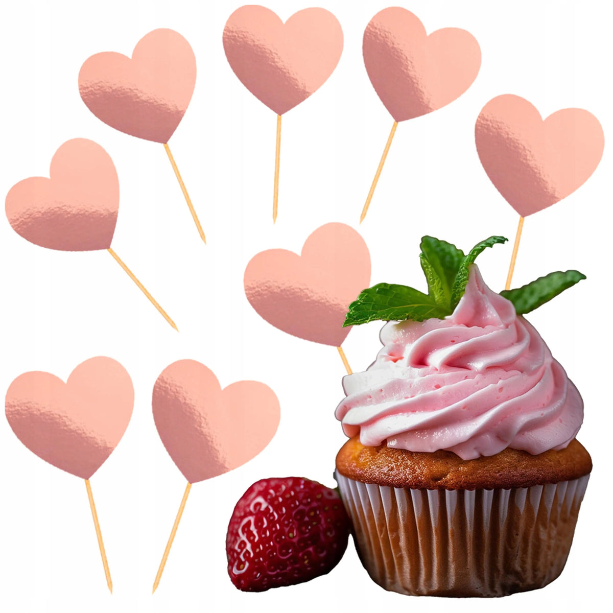Toppery Toperki Na Tort Ciasto Muffinek Do Babeczek Serca Serce Dekoracje