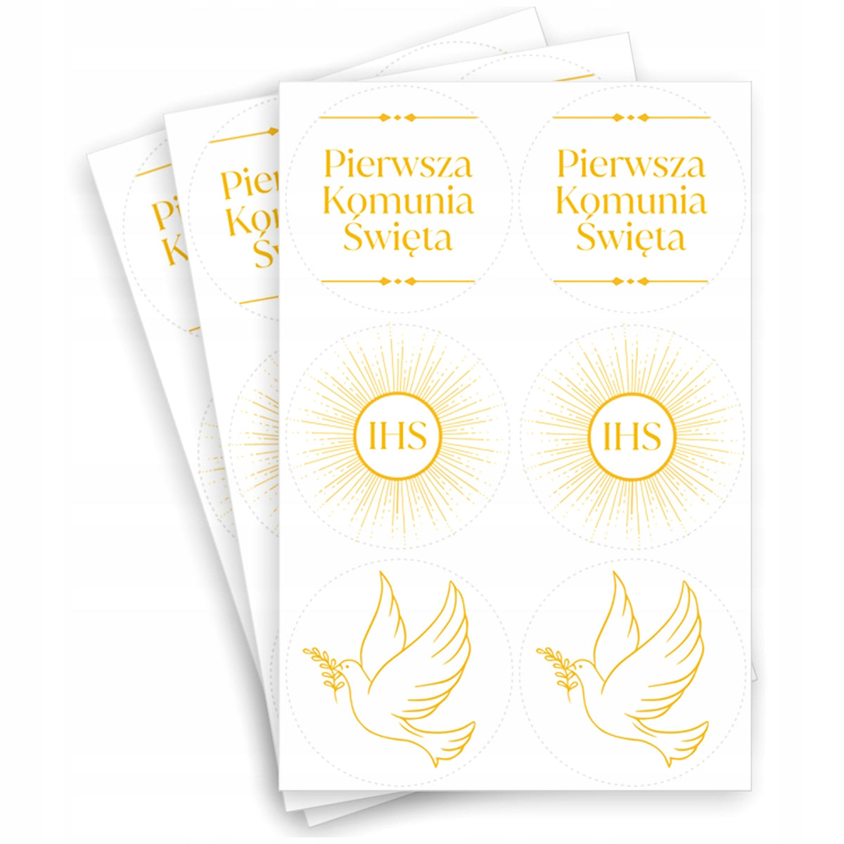 Dekoracja Naklejki Na Zaproszenia Komunijne Ozdoby Pudełek Komunia Święta