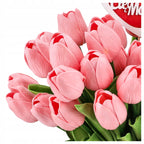 FLOWERBOX SZTUCZNE TULIPANY 30szt silikonowe TOPPER prezent na DZIEŃ MATKI