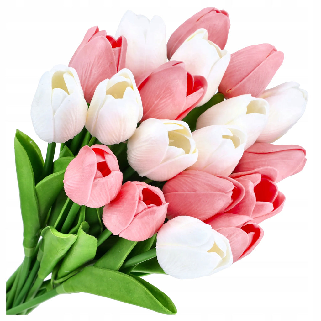 TULIPANY SILIKONOWE bukiet sztucznych TULIPANÓW tulipan 20szt KWIATY wiosna