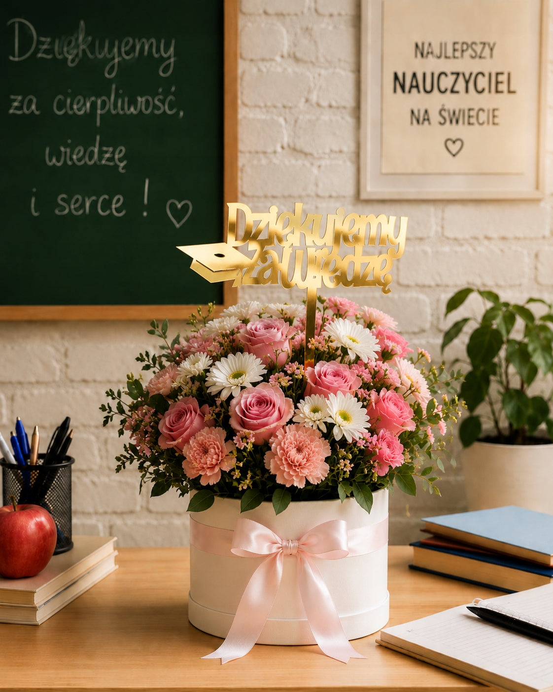 Topper Złoty Koniec roku Tort Prezent Dla Wychowawcy Pamiątka Szkolna
