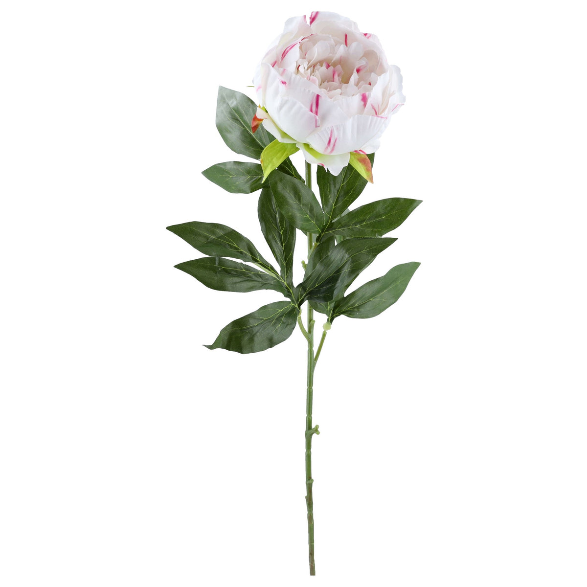 Gałązka Peonia Biały Dodatek Amarant 78cm Kwiaty Sztuczne Jak Żywe Główka