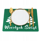 Podkładki pod talerze 6szt zielona 35x25cm Ozdoby na Boże Narodzenie stół