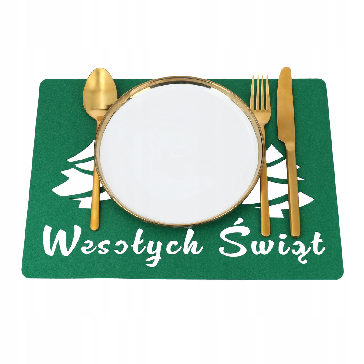 Podkładki pod talerze 6szt zielona 35x25cm Ozdoby na Boże Narodzenie stół