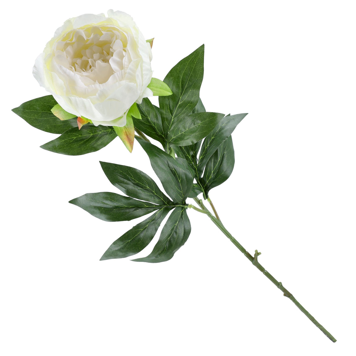 Gałązka Peonia 78cm Biały Sztuczna Piwonia Jak Żywa Kwiat Główka Bukiet