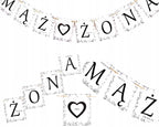 Baner MĄŻ ŻONA Weselny Dekoracja Ślubna 100cm