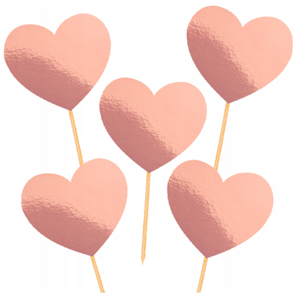 Topper Serce Dekoracyjne Toppery Na Tort Rose Gold