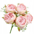 Bukiet Peonie Pudrowy Róż SZTUCZNE KWIATY Do Wazonu Na Ślub Komunie Piwonia