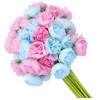 Bukiet Peonii Róż Błękit 32cm MIX Bukiet Kompozycja Kwiatowa Peonia Piwonia