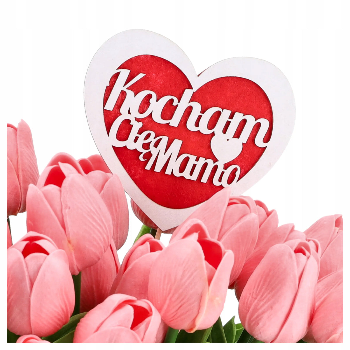 FLOWERBOX SZTUCZNE TULIPANY 30szt silikonowe TOPPER prezent na DZIEŃ MATKI