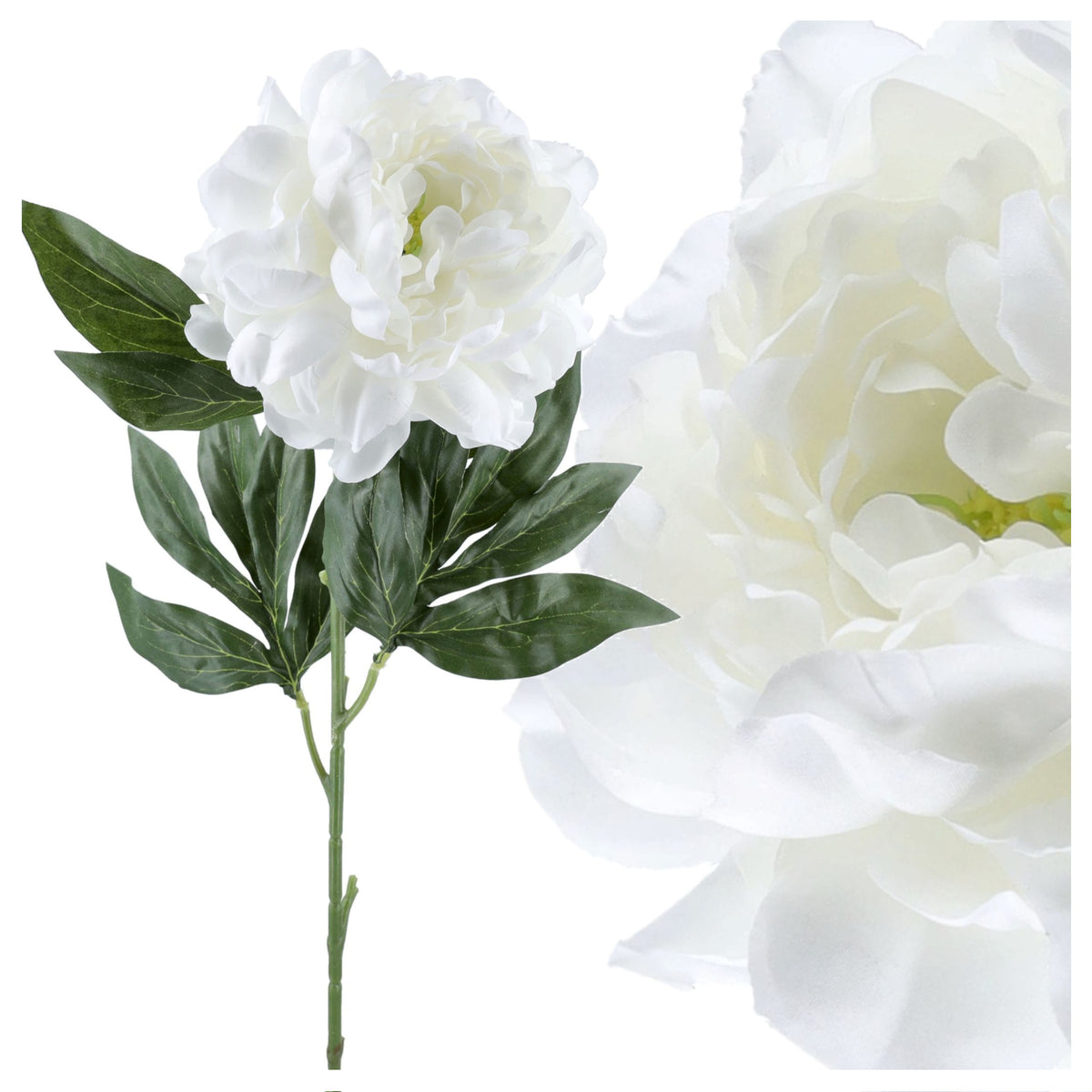 Gałązka Peonia 77cm Biel Piwonia Peonia Kwiaty Sztuczne Jak Żywe Do Wazonu