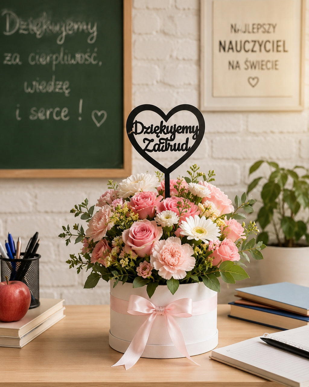 Topper Czarny Koniec roku Ozdoba Do Bukietu Dodatek Florystyczny Prezent