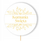Topper Na Tort Dekoracje Komunijne Ozdoba Tortu Komunia Święta Piker
