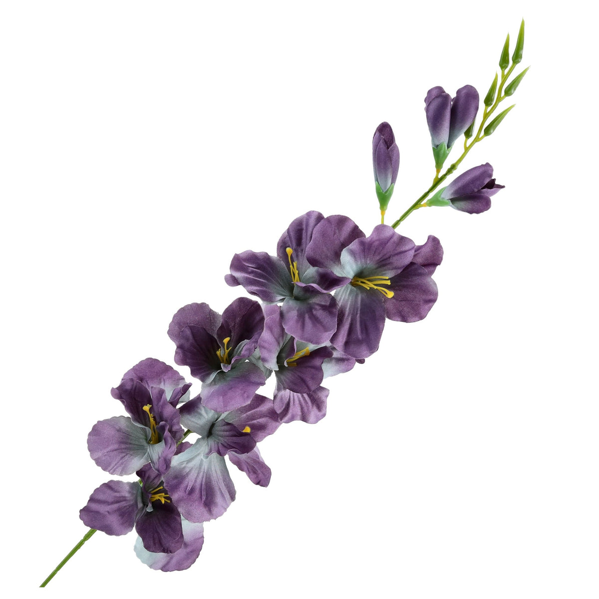 Kwiaty Sztuczne Gałązka Mieczyk Śliwka Szary 80cm Stroik Dla Florysty Kwiat