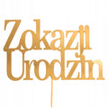 Topper Na Tort Urodziny Dekoracja Beermata Złoto