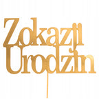 Topper Na Tort Urodziny Dekoracja Beermata Złoto