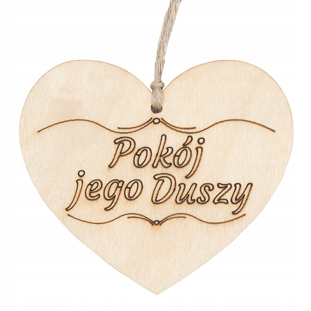 Zawieszka Na Znicz Serce Napis Pokój Jego Duszy
