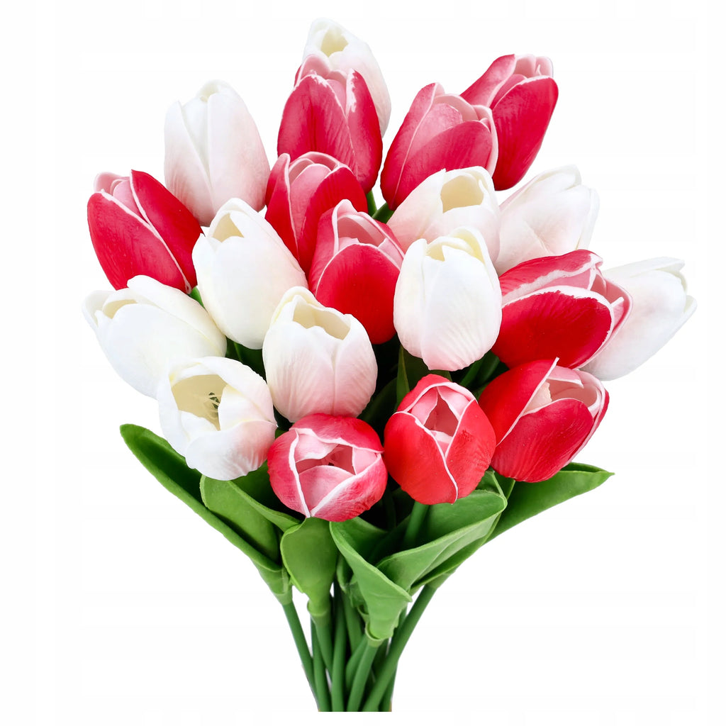 KWIATY SZTUCZNE TULIPANY SILIKONOWE bukiet sztucznych TULIPANÓW tulipan