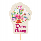 Topper Bukiet Dzień Mamy Matki Pik na Tort Kwiaty Prezent Kochanej Mamie