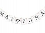 Baner MĄŻ ŻONA Weselny Dekoracja Ślubna 100cm