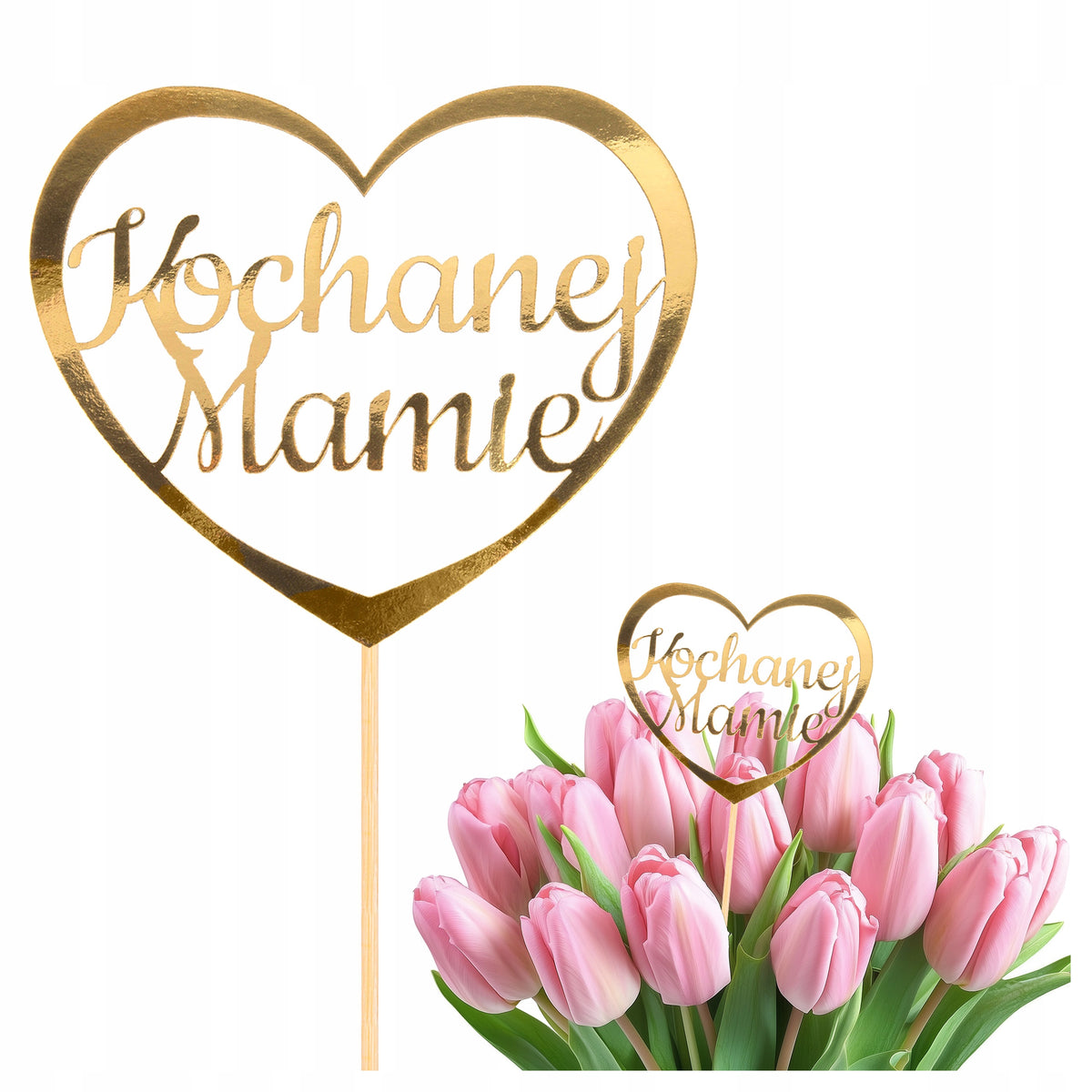 Topper Na Dzień Matki Mamy Serce Kochanej Mamie Topper Na Tort Ciasto