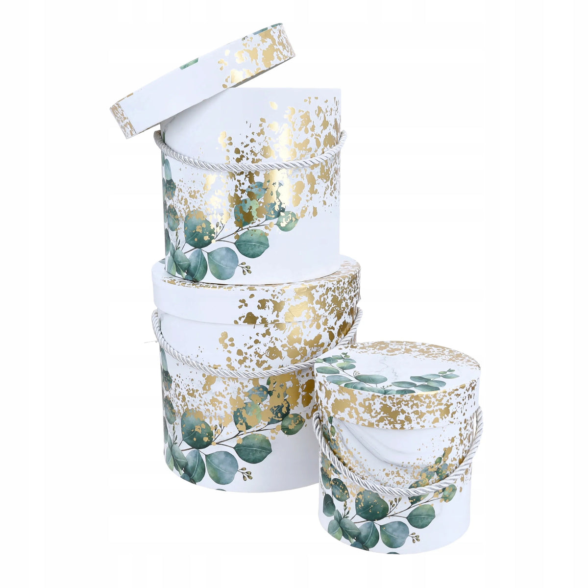 FLOWERBOX PUDEŁKA DEKORACYJNE na prezent KWIATY box ślub KOMUNIA 3szt