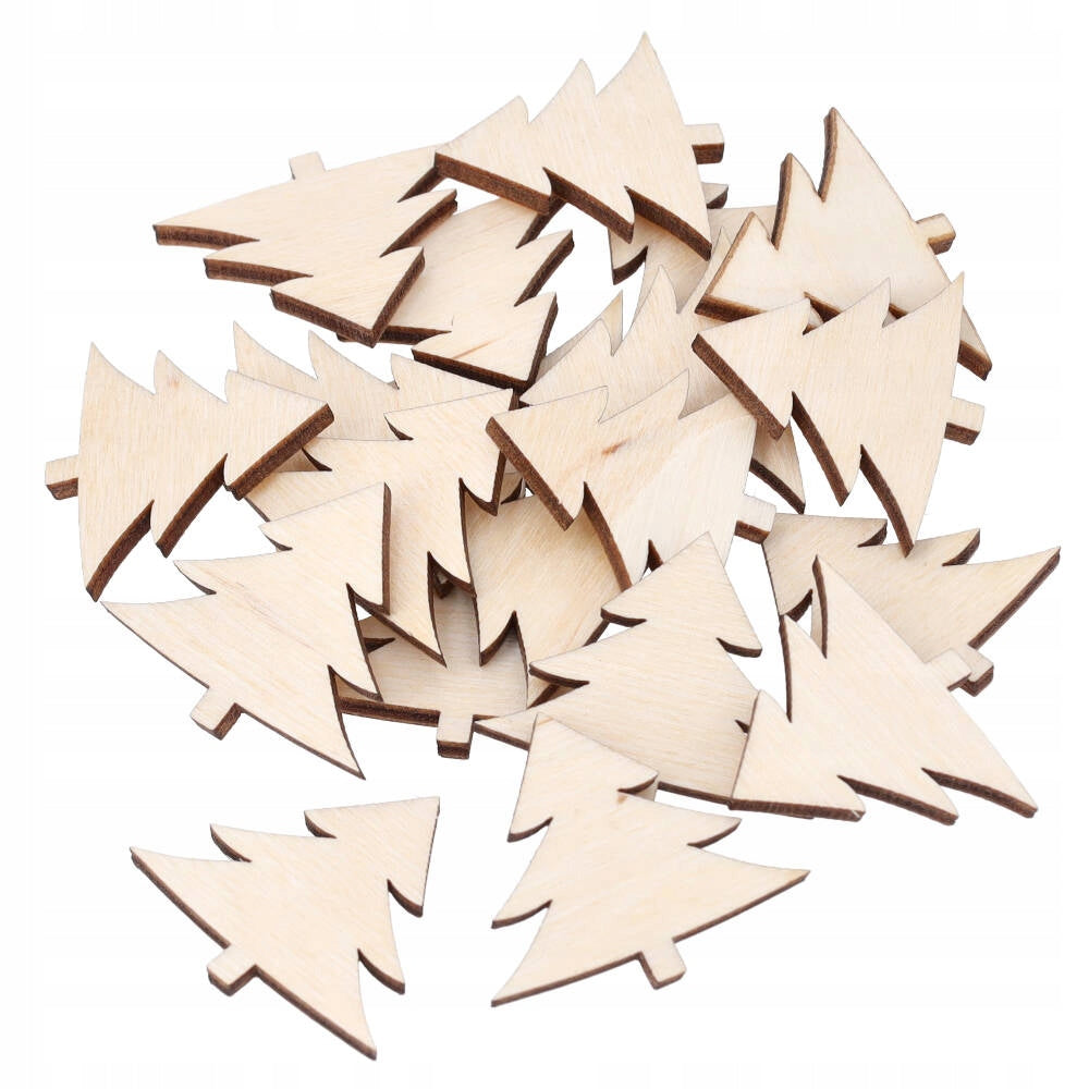 Scrapki Choinki Ze Sklejki Drewniane Zestaw Choinka 3,5cm Ozdoby Świąteczne