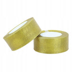 WSTĄŻKI złote BROKATOWE 2szt DIY rękodzięło KOKARDY prezenty 38mm tasiemki