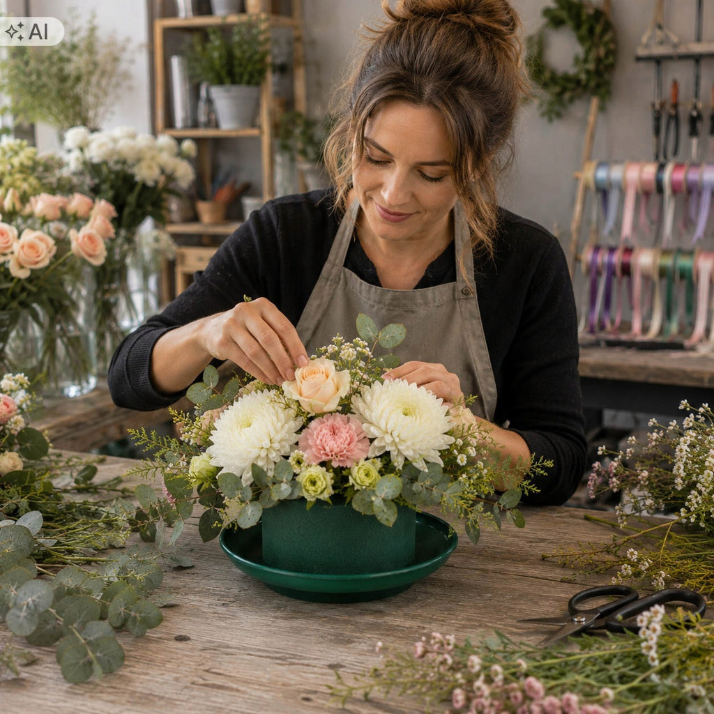 Podstawka z mokrą gąbką CIOTOLA gąbka florystyczna STROIK victoria floral