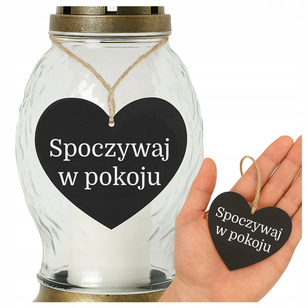 ZAWIESZKA na znicz SPOCZYWAJ W POKOJU serce ozdobne WSZYSTKICH ŚWIĘTYCH