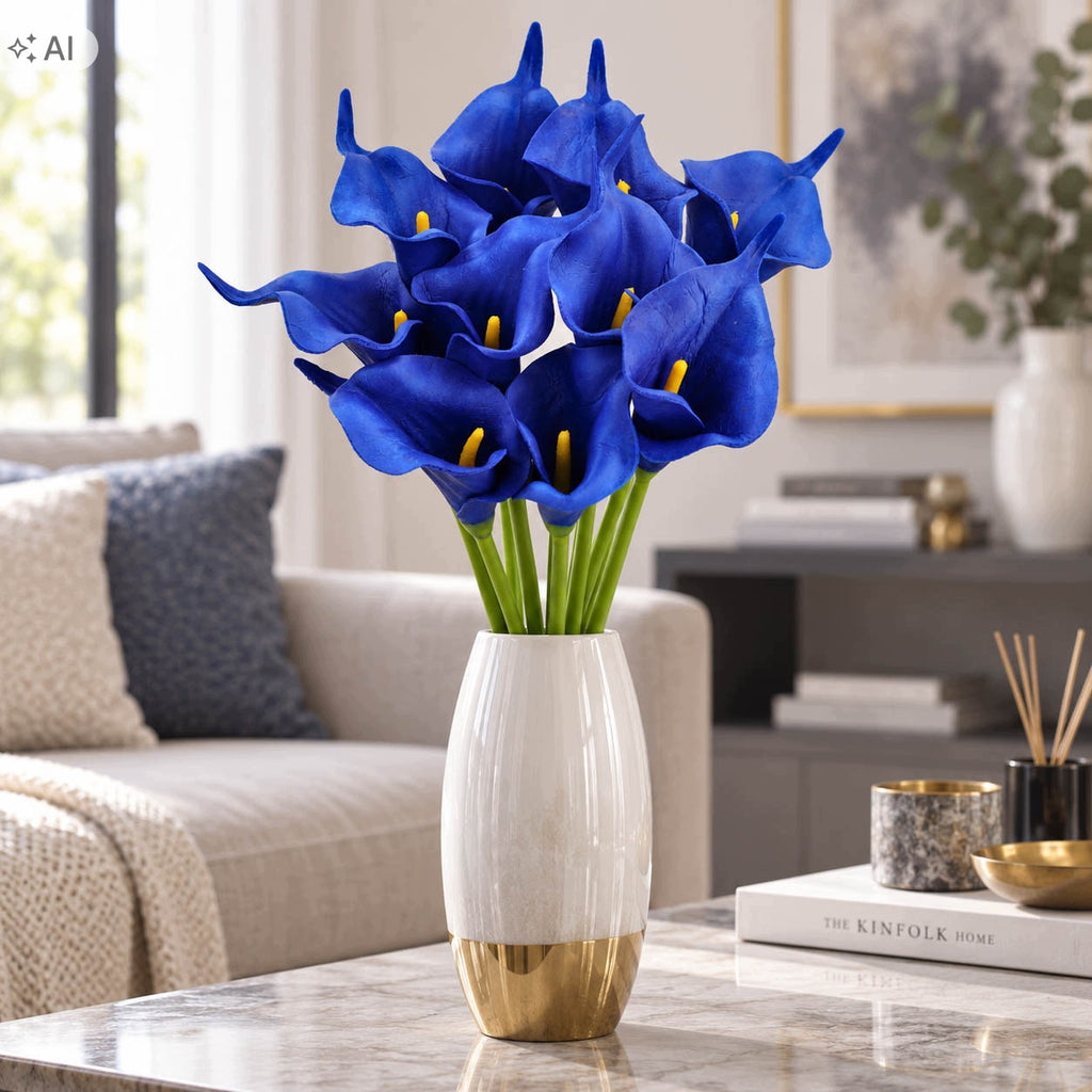 Bukiet Sztuczna Calla 33cm Granat Kwiaty Sztuczne Jak Żywe Kalie Stroik