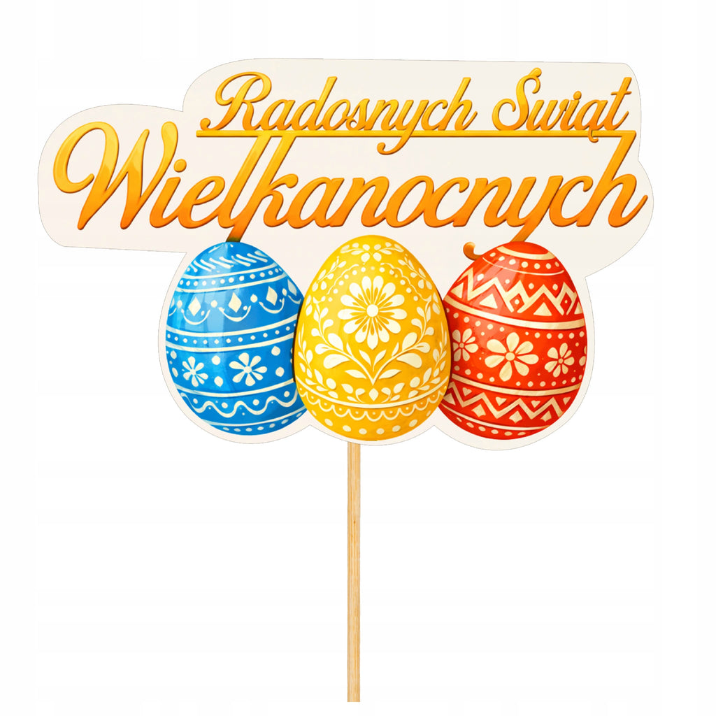 TOPPER WIELKANOCNY dekoracje wielkanocne do ŚWIĘCONKI toper piker WIELKANOC