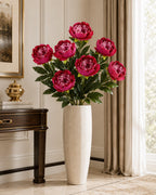 Sztuczna Gałązka Peonia 78cm Amarant Kwiaty Sztuczne Jak Żywe Do Wazonu
