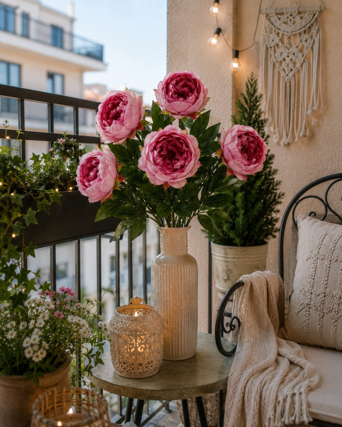 Gałązka Peonia 78cm Róż Gałązki Bukiety Dekoracje Kwiatowe PIWONIA Bukiet