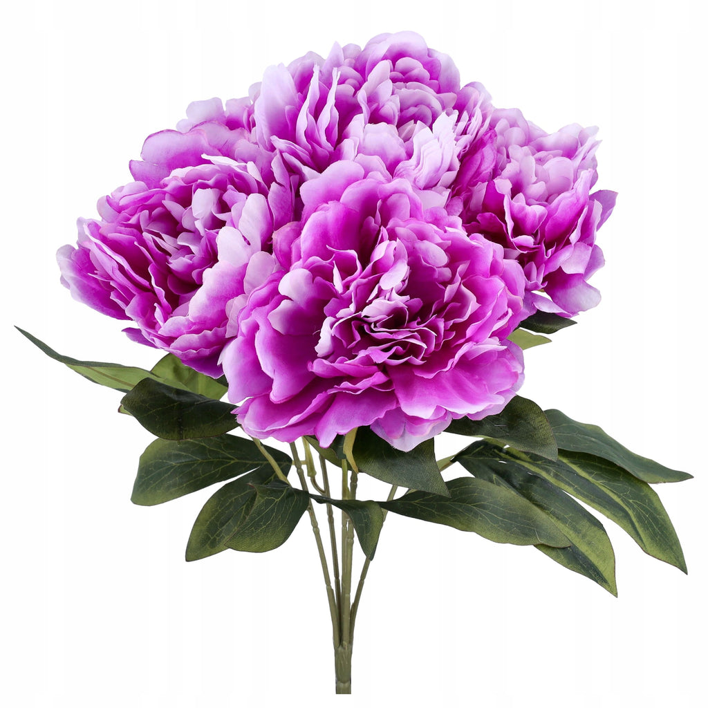 Bukiet SZTUCZNE KWIATY peonii jak żywe 45cm peonia do wazonu piwonia Fiolet