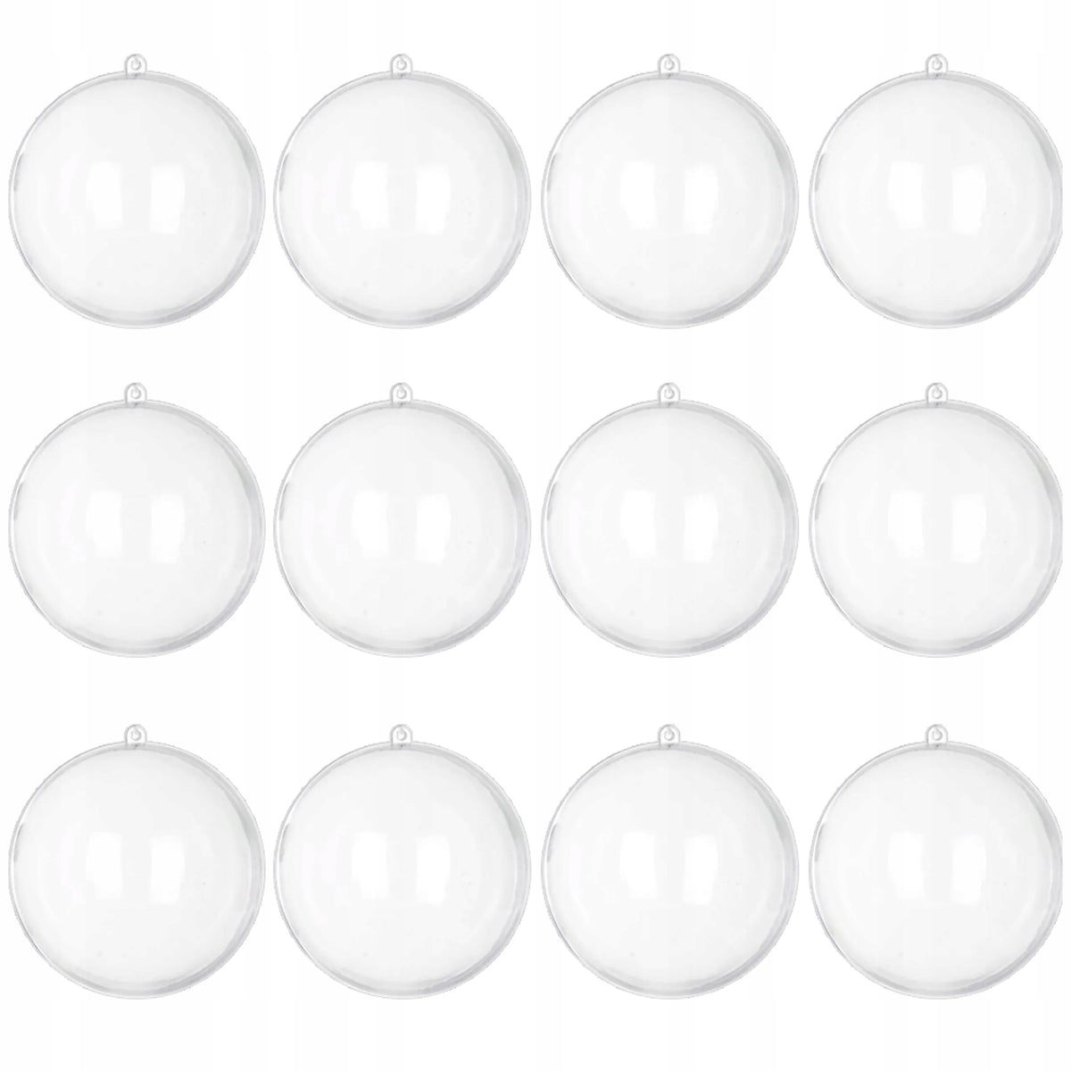 KULE AKRYLOWE 8cm 12szt PLASTIKOWE BOMBKI kula transparentne przezroczyste