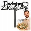 Topper Czarny Koniec roku Prezent Dla Pedagoga Ozdoba na Kwiaty Upominek