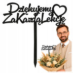 Topper Czarny Koniec roku Prezent Dla Pedagoga Ozdoba na Kwiaty Upominek