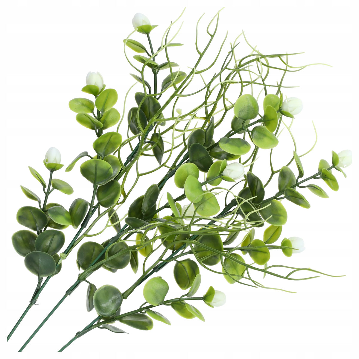 Gałązka Ozdobna Białe Kwiaty 3szt SZTUCZNE GAŁĄZKI Dodatek Florystyczny DIY