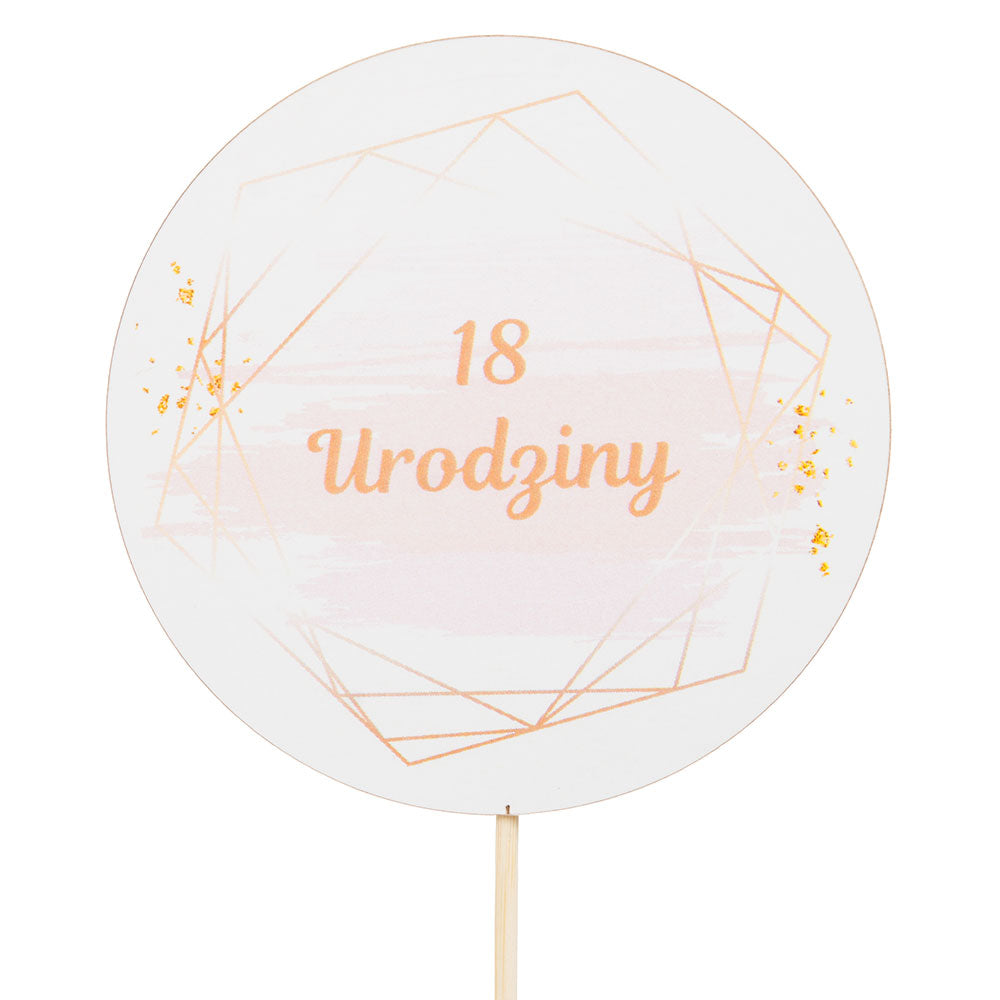 Topper Urodzinowy Na Tort Na Osiemnastę Ozdobny