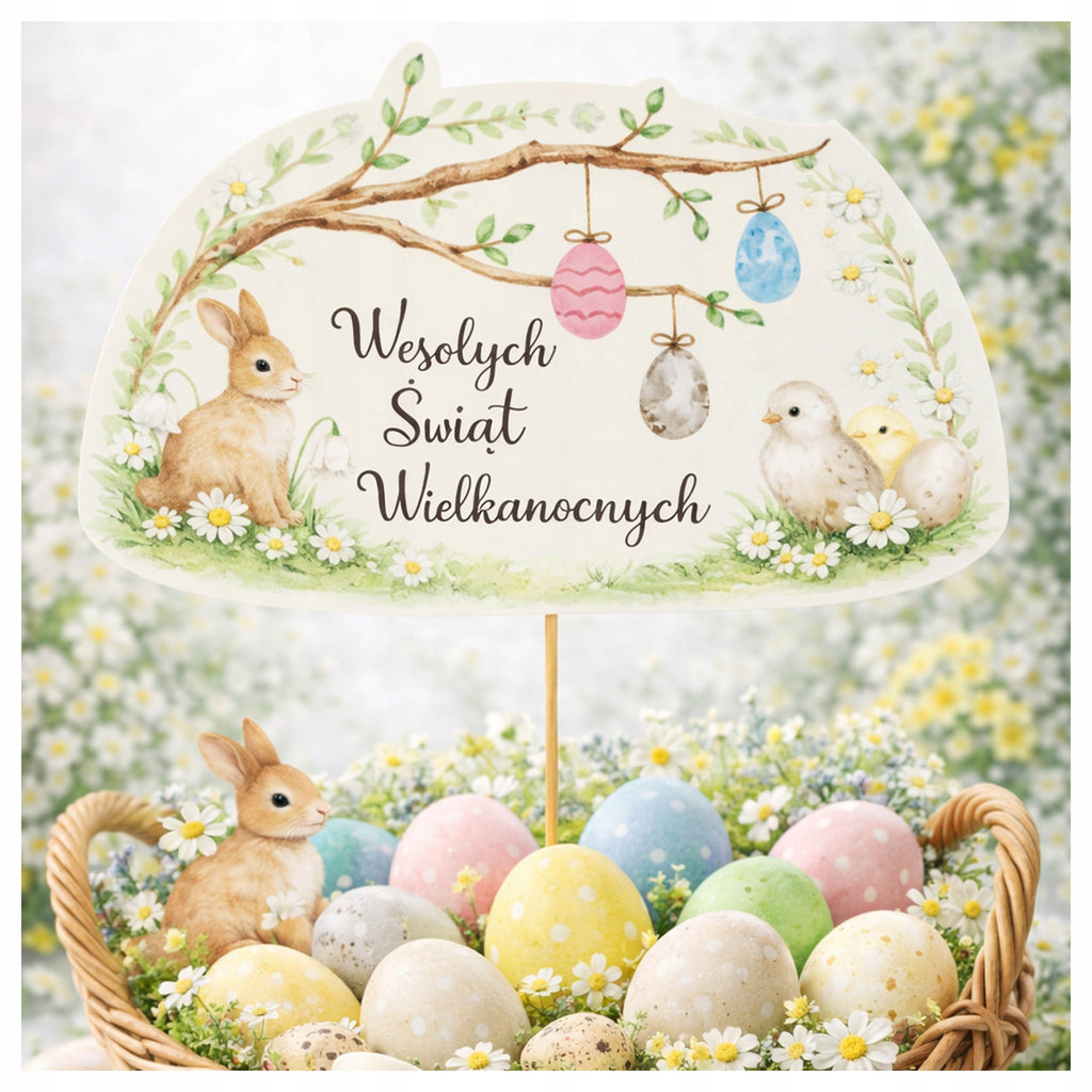 WIELKANOC TOPPER do święconki BABKI wielkanocnej TOPER na wielkanoc PIKER