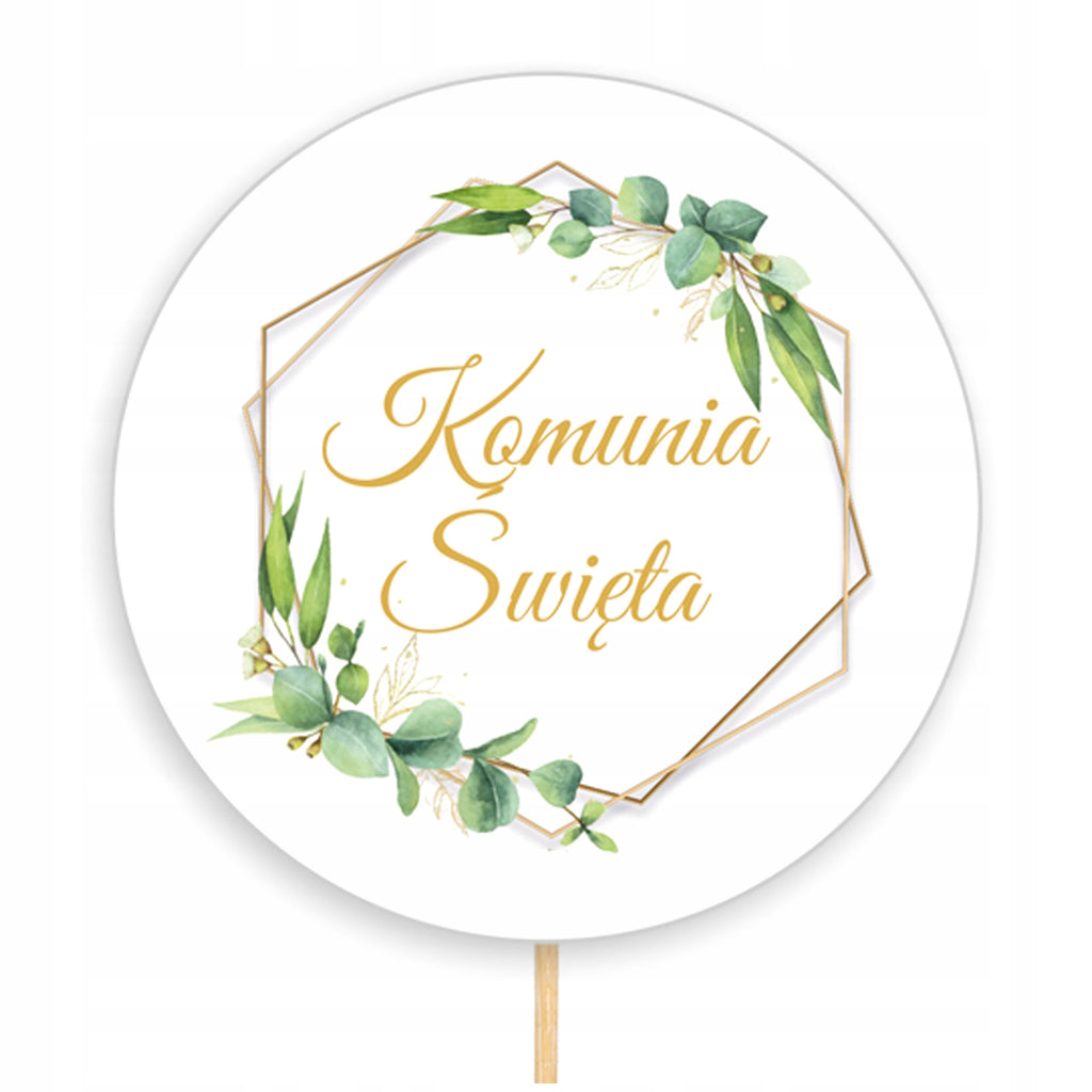 Topper Na Tort Dekoracje Komunijne Ozdoba Toppery Ozdobne Komunia Święta