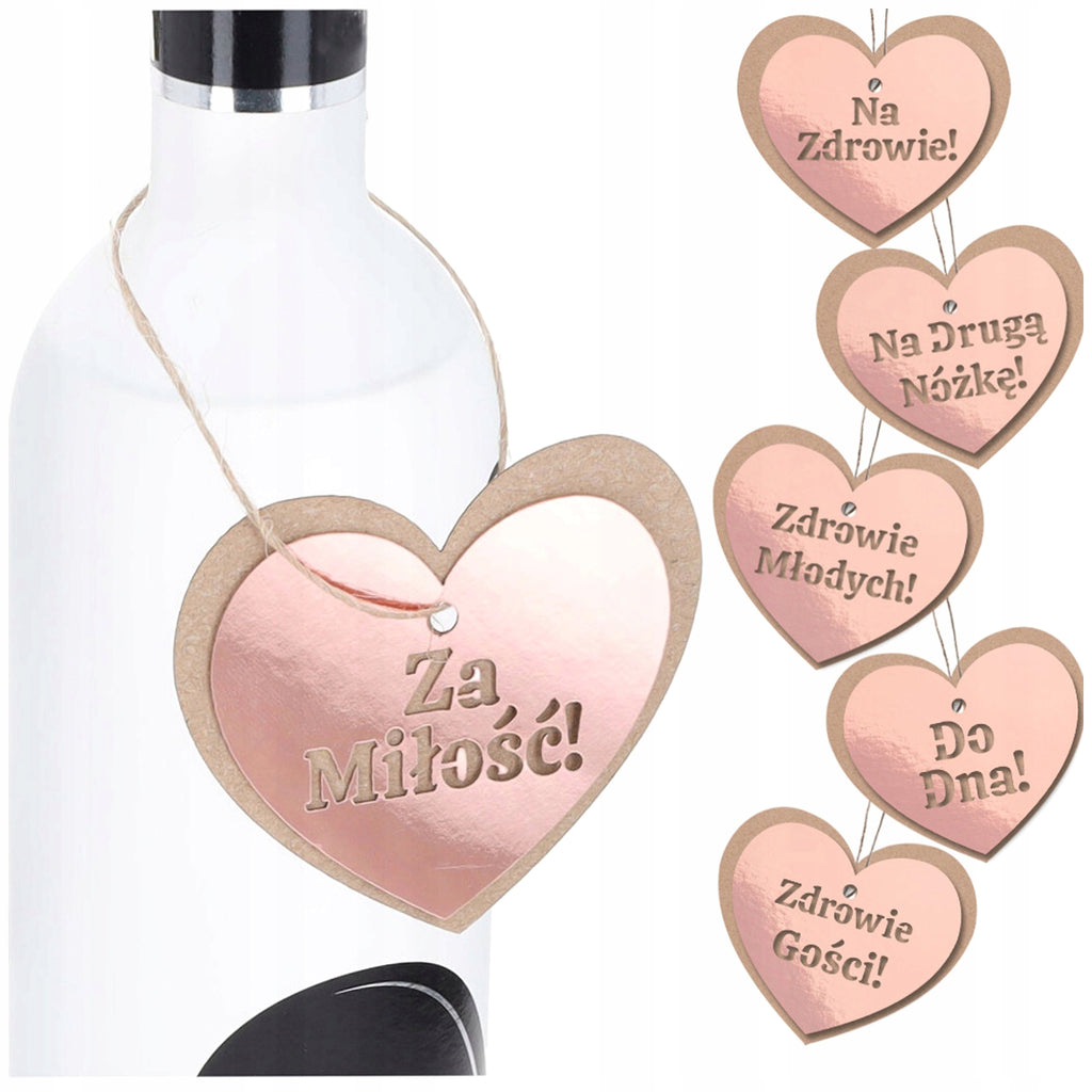 Zawieszki Na Butelkę Weselną Ozdoba Na Alkohol
