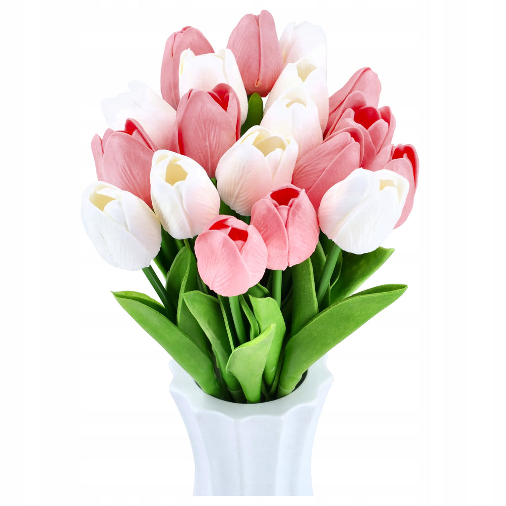 TULIPANY SILIKONOWE bukiet sztucznych TULIPANÓW tulipan 20szt KWIATY wiosna