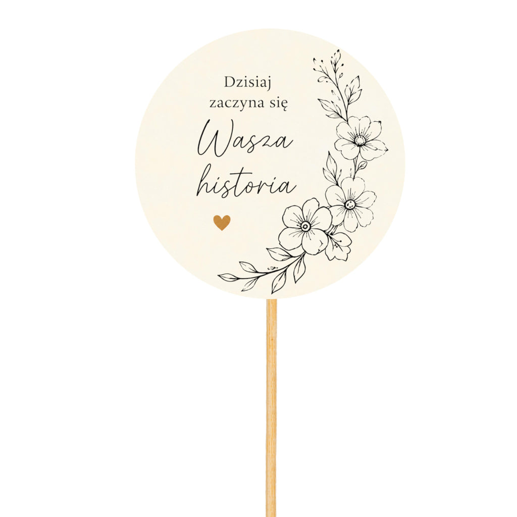 TOPPER na Tort Bukiet Ślub Prezent Dekoracje Flower box Pamiątka