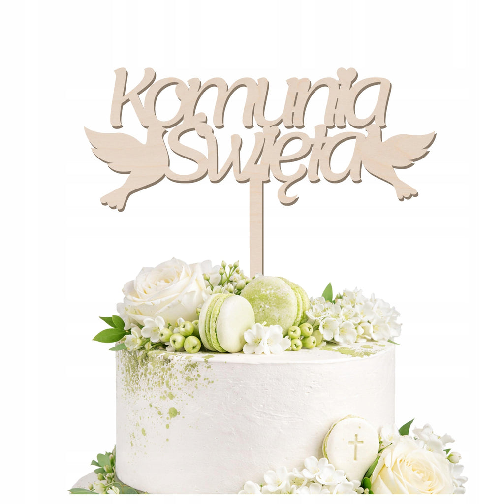 Topper Na Tort Komunia Święta Dekoracja Tortów Toper Piker Ozdoba Komunijna