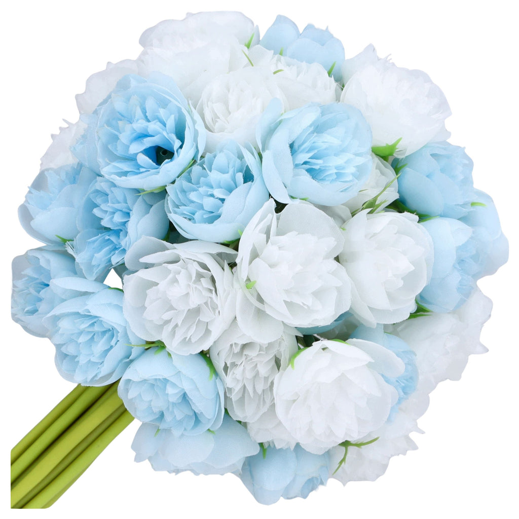Bukiet Peonii Biel Błękit Peonie Piwonie MIX Do Wazonu Bukietu Dekoracji