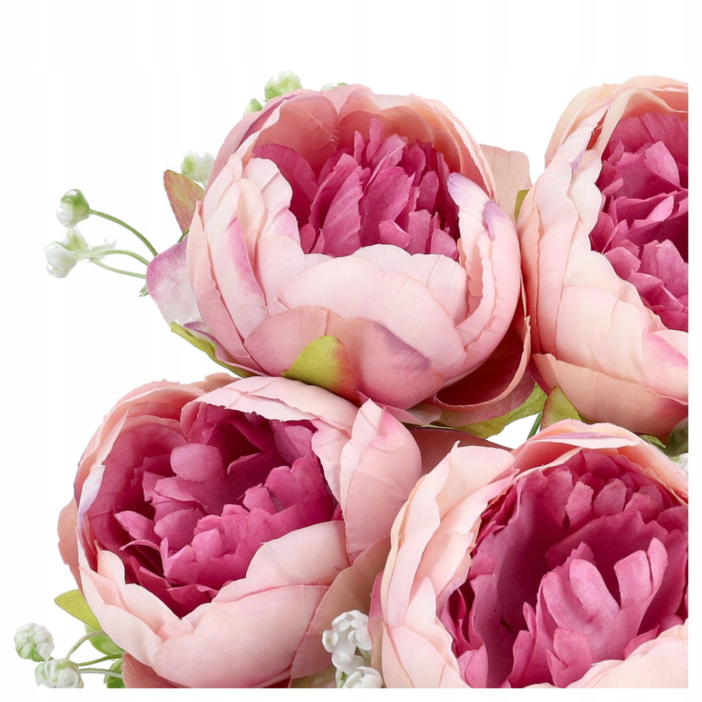 Bukiet Peonie Róż Gipsówka Do Dekoracji Stołu Stroik KWIATY SZTUCZNE
