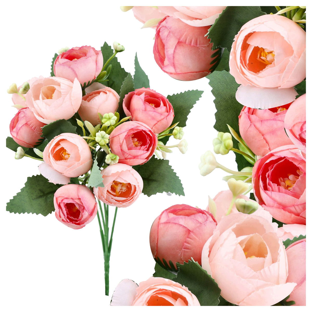 Bukiet Peonia Brzoskwinia 30cm Pik Kwiaty Sztuczne Jak Żywe Gałązka PIWONIA