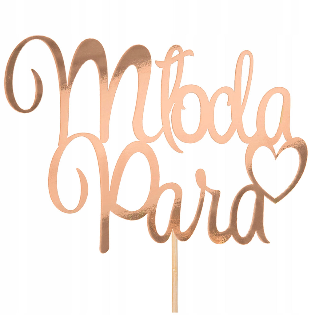 Topper Młoda Para Tort Toppery Ślubne RoseGold